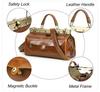 Borsa a mano da donna in pelle pieno fiore con chiusura a scatto metallica - Borsa convertibile a spalla singola/a tracolla per pelli grasse