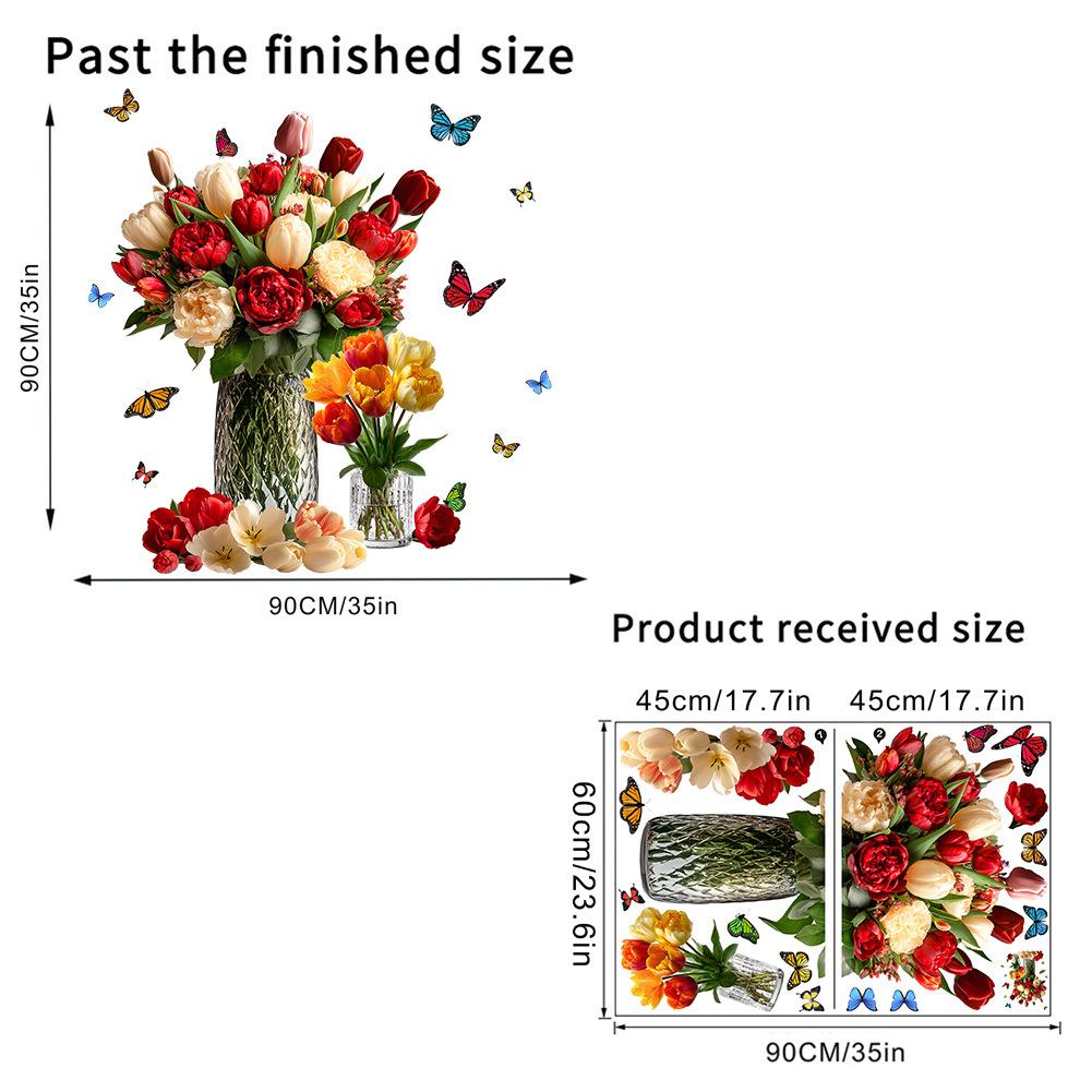 3D Simulation Vase Bedroom Room Wall Stickers Decal Home Living Room Decoration