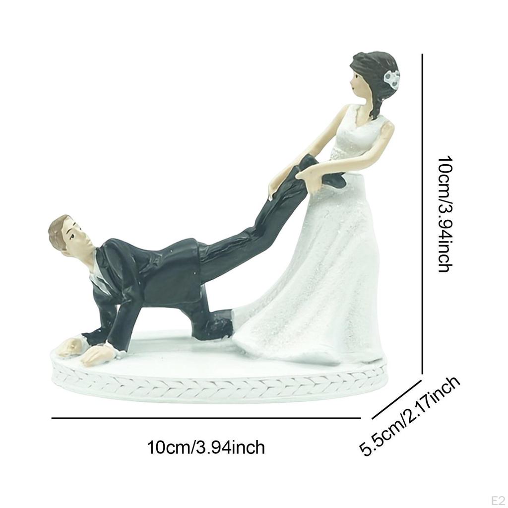 Bride Groom Figurine Wedding Cake Topper Accessory Craft Couple Statue Ornament