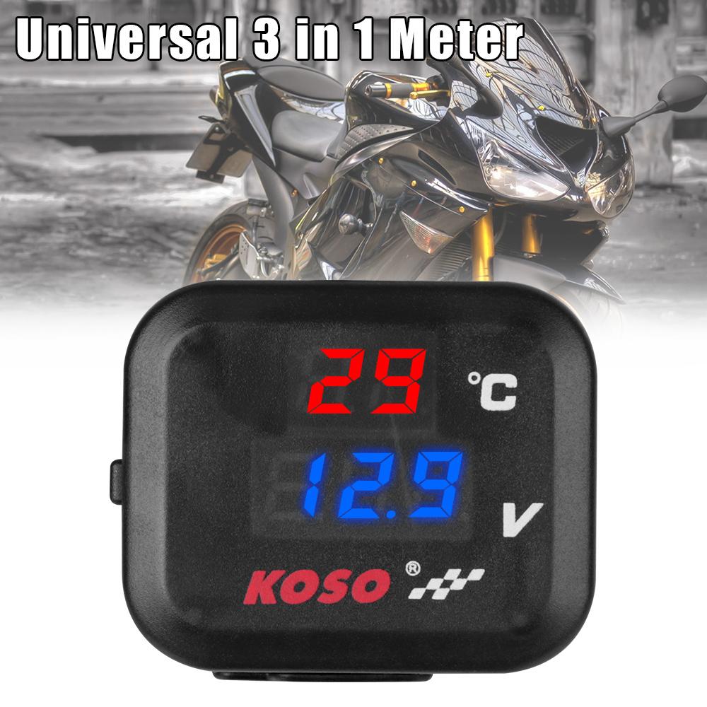 Universeller Temperaturanzeiger Motorrad Wassertemperaturmesser USB Handy-Ladegerät für HONDA SUZUKI Zubehör