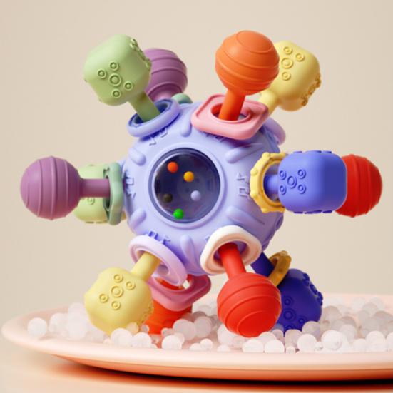 Baby Teething Toys Infant Sensory Toy Chew Rattles Toys Colorful Hand Catch Ball with Multiple Textures Grip Training Early