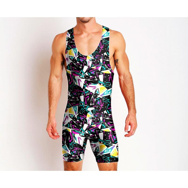 Mens Wrestling Suit One-piece Swimsuit Gym Workout Sports Lightweight Sweat-Absorbing Weightlifting Training