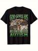Gott verlieh dem stärksten Soldaten das katzenmotivierte T-Shirt ein einzigartiges schwarzes T-Shirt mit bunten Katzen und Retro-Grün