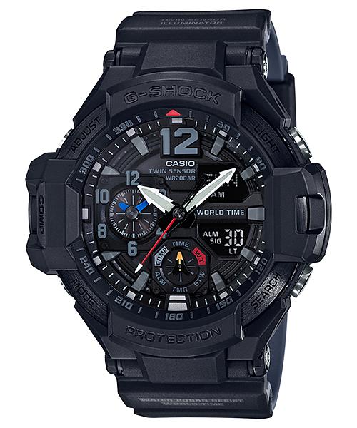 

Чоловічий годинник Casio зі сталі, водозахист 200 м, аналоговий, ударостійкий, кварцовий GA-1100-1A1 чорний