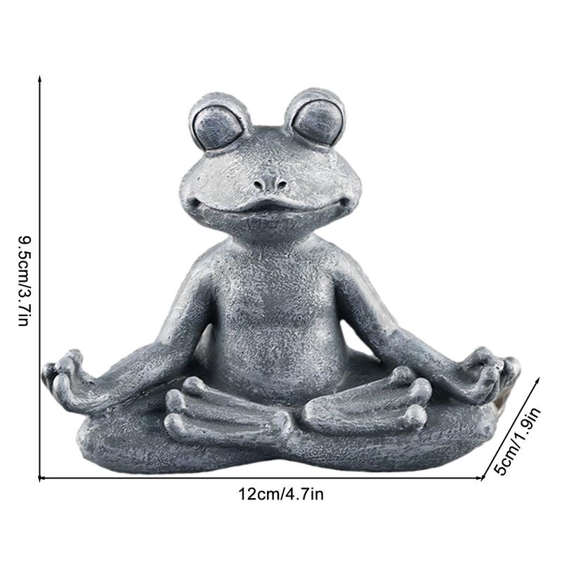 Frosch Gartendekoration Harz Yoga Zen Buddha Frosch Figur Haus Dekoration Glücksbringer Skulpturen für Terrasse Wohnzimmer Garten Außenbereich