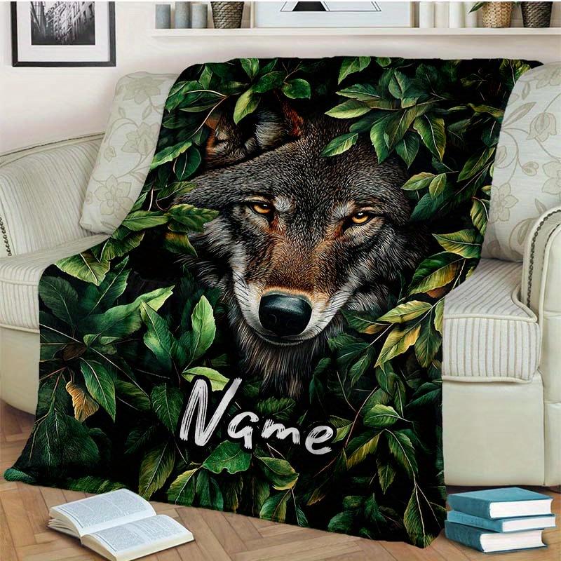 Wolf In The Grass Customize Your Name Blanket Warm Comfortable And Soft Blankets Are Suitable For Home Lunch Break Blanket Office Sofa Sofa Gift To