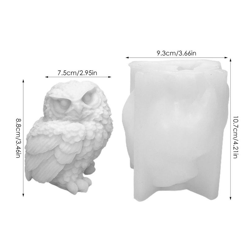 3D Owl Silicone Molds Easy Release Owl Candle Soap Mold Silicone Owl Mold For Chocolate Candy Cake Decor Candle Soap Clay