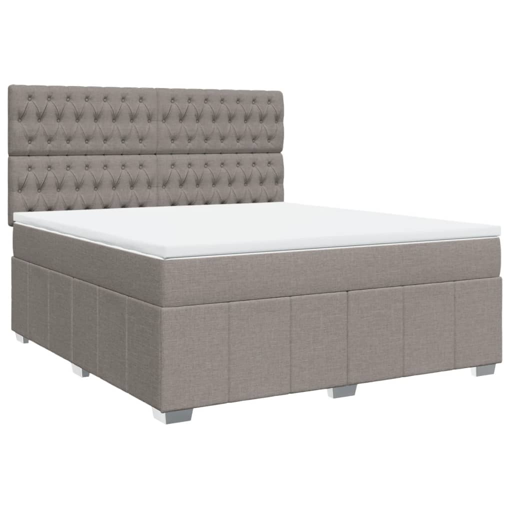 Vidaxl Letto Continentale Con Materasso, Taupe, Tessuto, 180X200 Cm