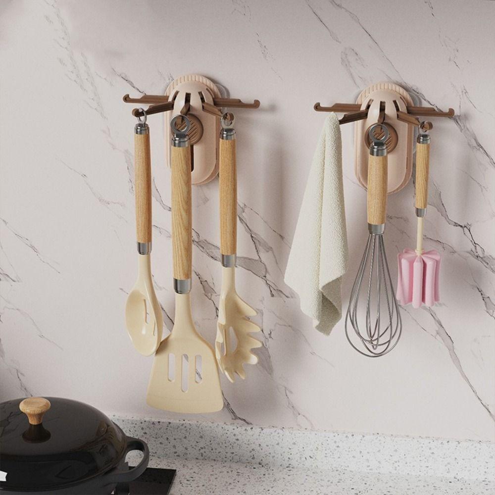 Strong Adhesive Spatula Storage Rack Wall Mounted Wall Hooks Kitchen Utensil Hook Bedroom