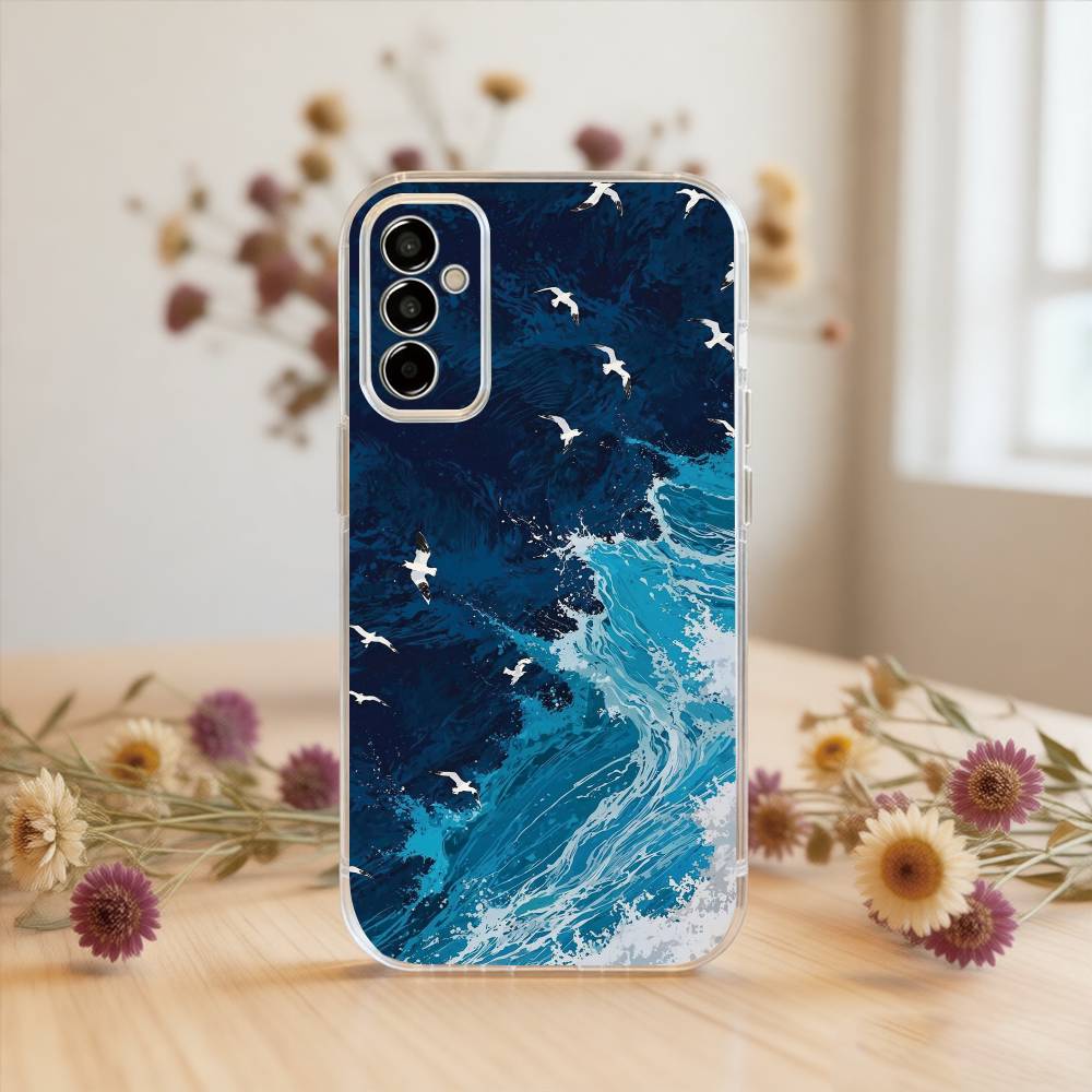 Sea Phone Case For SamsungA10,12,20,21S,30,31,40,50,51,52,70,71 Transparent Cover Samsung a30 a20