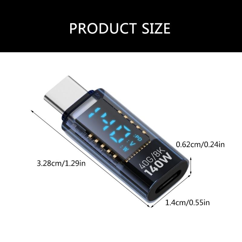 USB C Extension Adapter with Display Fast Charging and Data Transmission USB C Extenders 8K60Hz Video Transmission