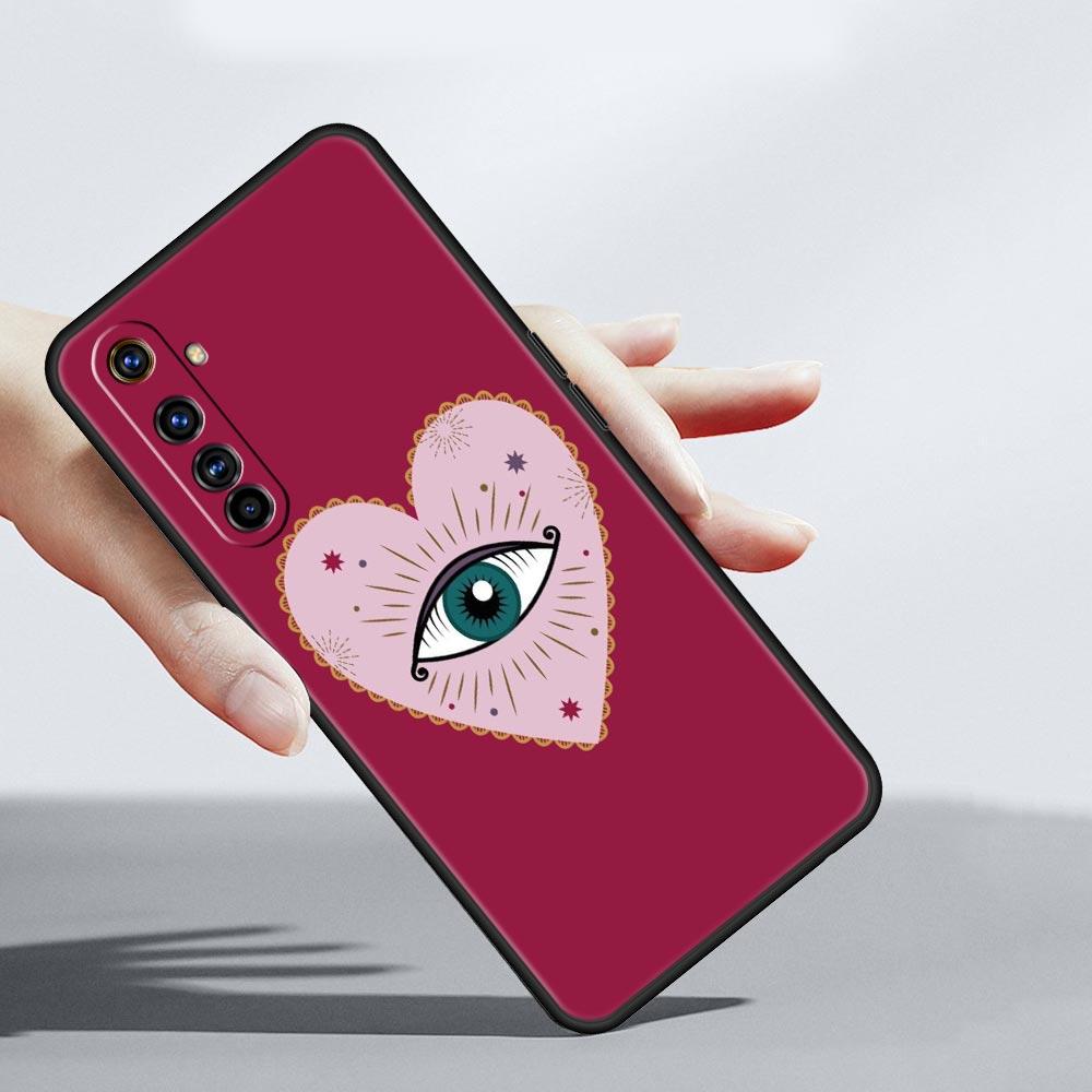 Lucky Eye Blue Evil Eye Print Phone Case For Realme 10 9 8 5G 7 6 GT2 Pro Plus 9i 8i C21 C11 C25 C35 GT Neo 2 3 3T Black Cover