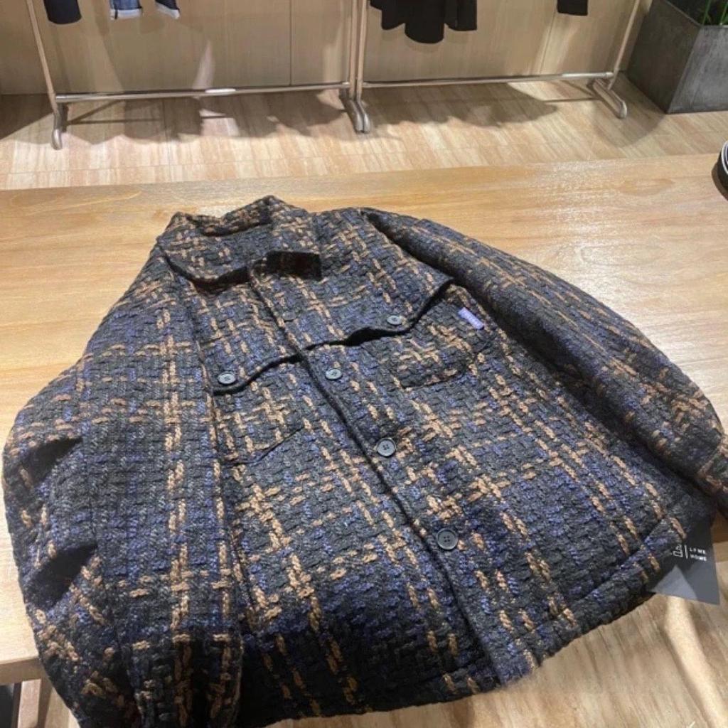 Men's Retro Style Cotton-Padded Jacket - Thick Yarn Weave, Warm & Trendy for Autumn/Winter