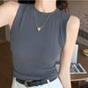 Camisole Vest for Women Cotton Round Neck Colourful Basic Sleeveless Undershirt Tops Tees with Coverage for Side Cleavage