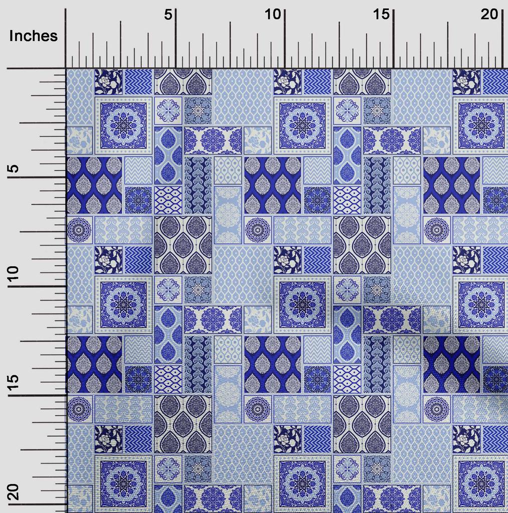 oneOone Cotton Flex Dark Blue Fabric Patchwork Fabric For Sewing Printed Craft Fabric By The Yard 40 Inch