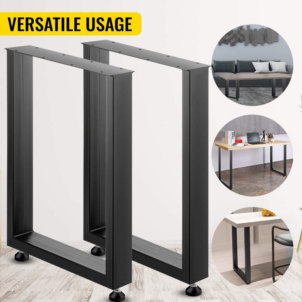 Schwarzes Metall-Tischbein-Set 2 Stück Stahl-Tischbeine 28x23 Zoll Esstischbeine Bürotischbeine Computertischbeine Stahl-Bankbeine Landhausstil