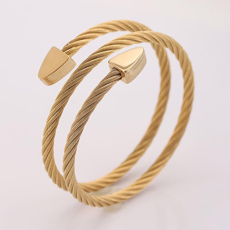 Steel Wire Opening Arrow Women's Simple Niche Design Wrapped Three-layer Jewelry Bracelet