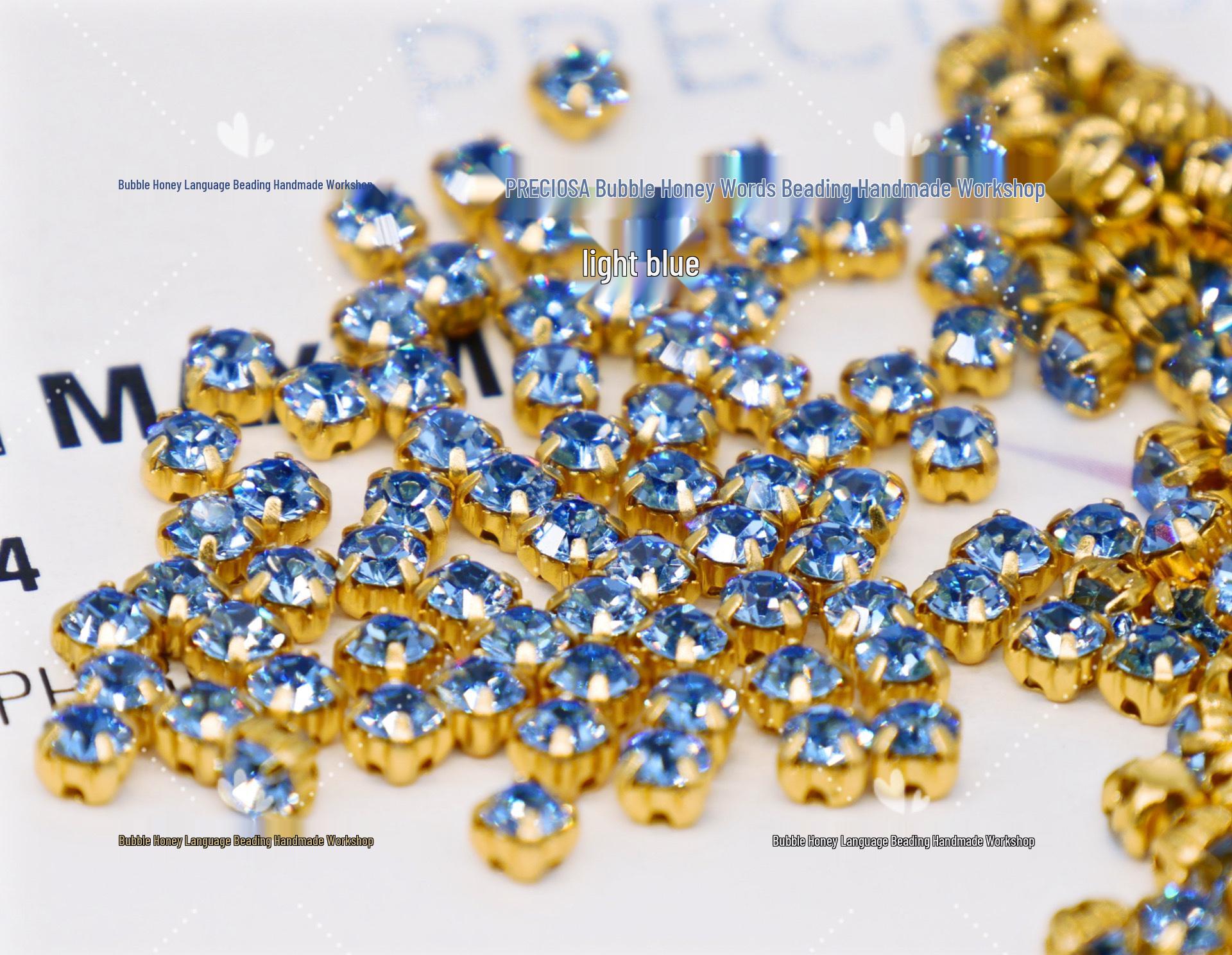 

Czech Preciosa Claw Rhinestones Gold Base, PP24/31, 3mm/4mm, 20 Pieces