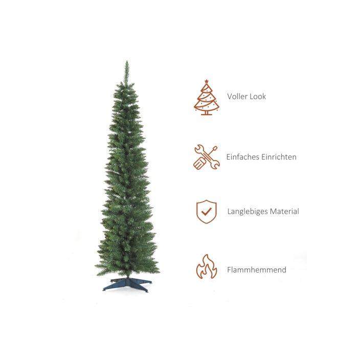 HOMCOM Sapin de Noël artificiel Sapin artificiel, support inclus Étoile de Noël 2,1 m, vert