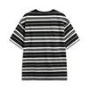 Li Ning Sports Lifestyle Series High Street American Retro Casual Striped Comfortable Short Sleeve T-Shirt Men Tops Black Moonlight-Gray ATSV515-3