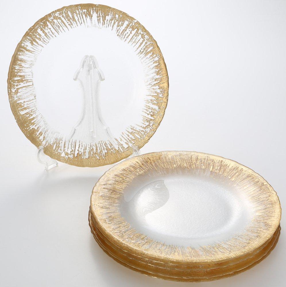 Vetro Felice Large Plate, Western Tableware, Gold, 28cm, Happy Glass Flash, 349128P