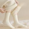 Woolen Socks, Winter Women's Fleece Thickened Postpartum Socks, Solid-color Fleece Warm Sleep Socks, Medium Long Fleece Socks