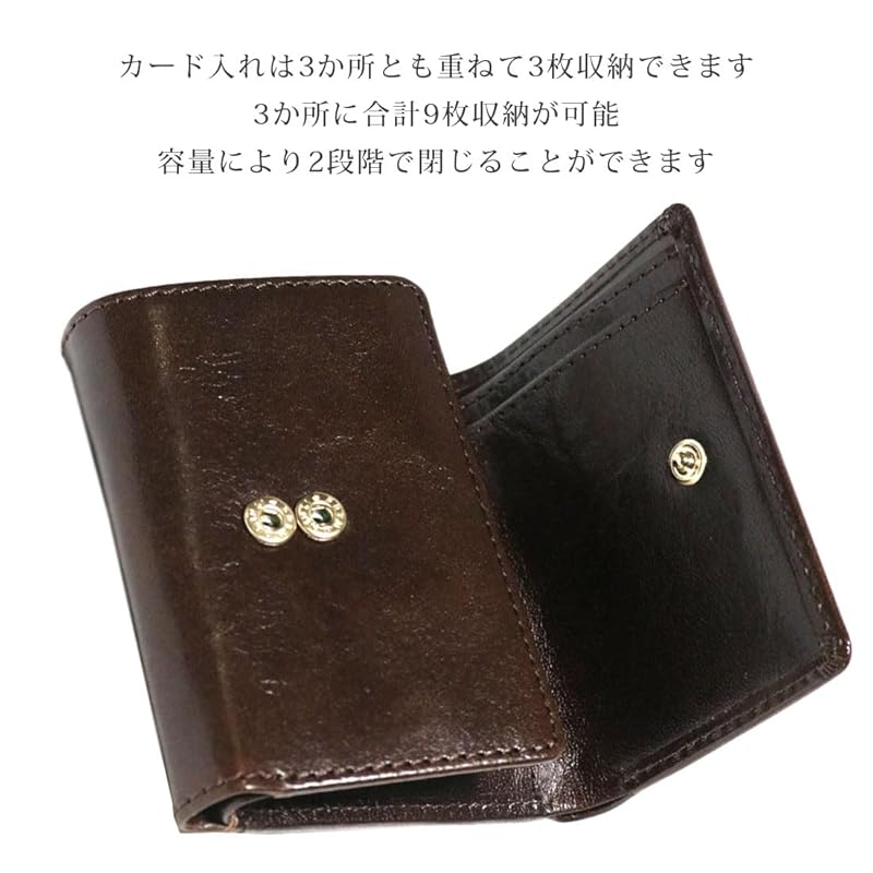 [Berkut] black trifold wallet italian leather men's ladies genuine leather Tanned leather compact wallet tri-fold Thin large capacity wallet