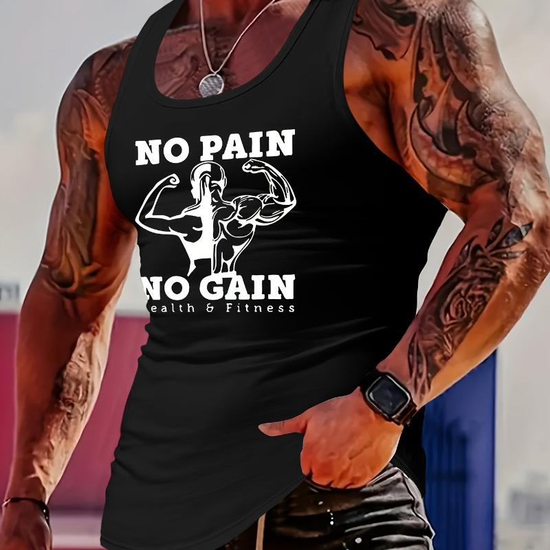 

Мужская винтажная майка с графическим принтом - Свободная футболка без рукавов, Хлопковый материал с ретро-принтом для походов на открытом воздухе и отпуска XXL чёрный