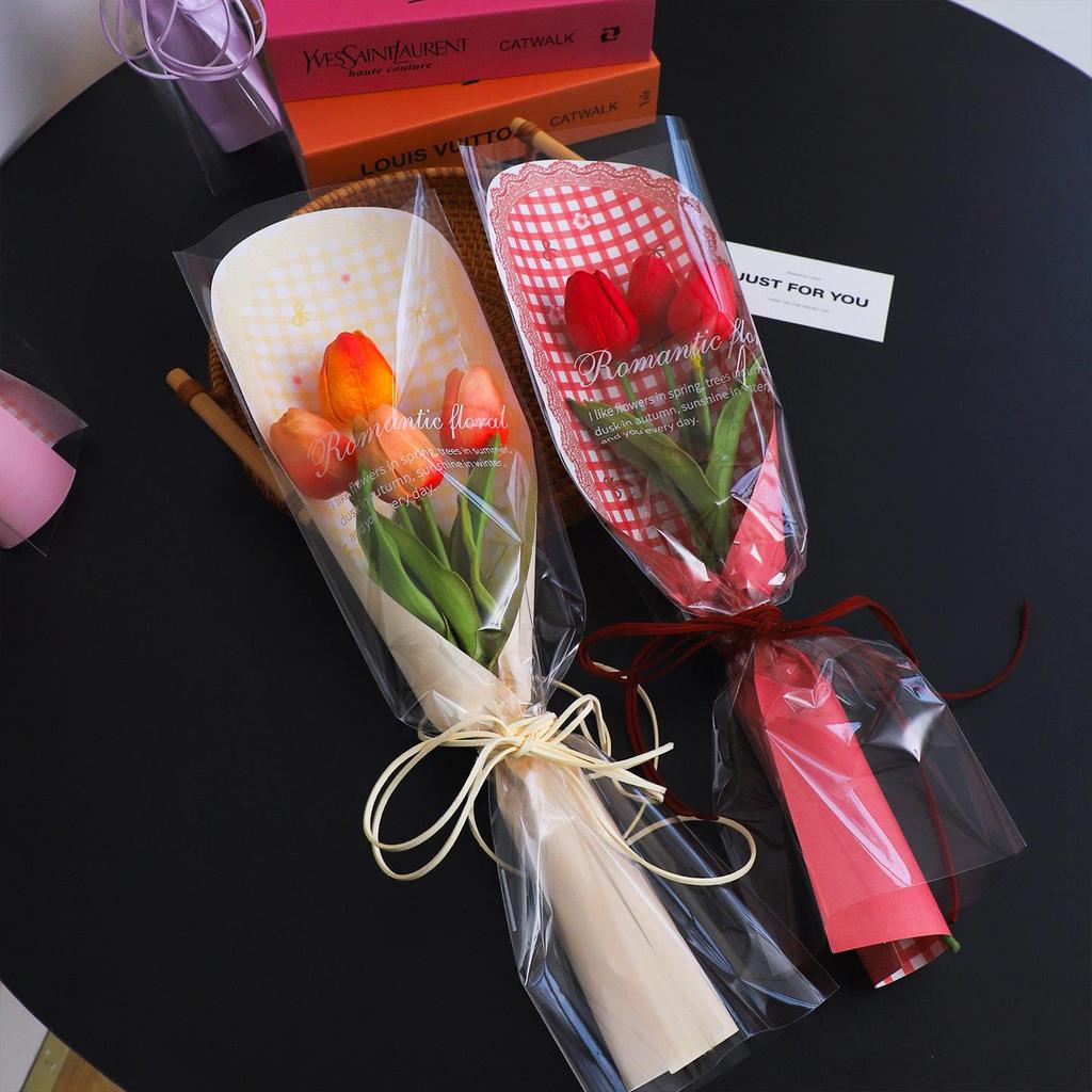3.8 Goddess Festival Lace Style Single Stem Bouquet Bag for DIY Fresh Flower Wrapping