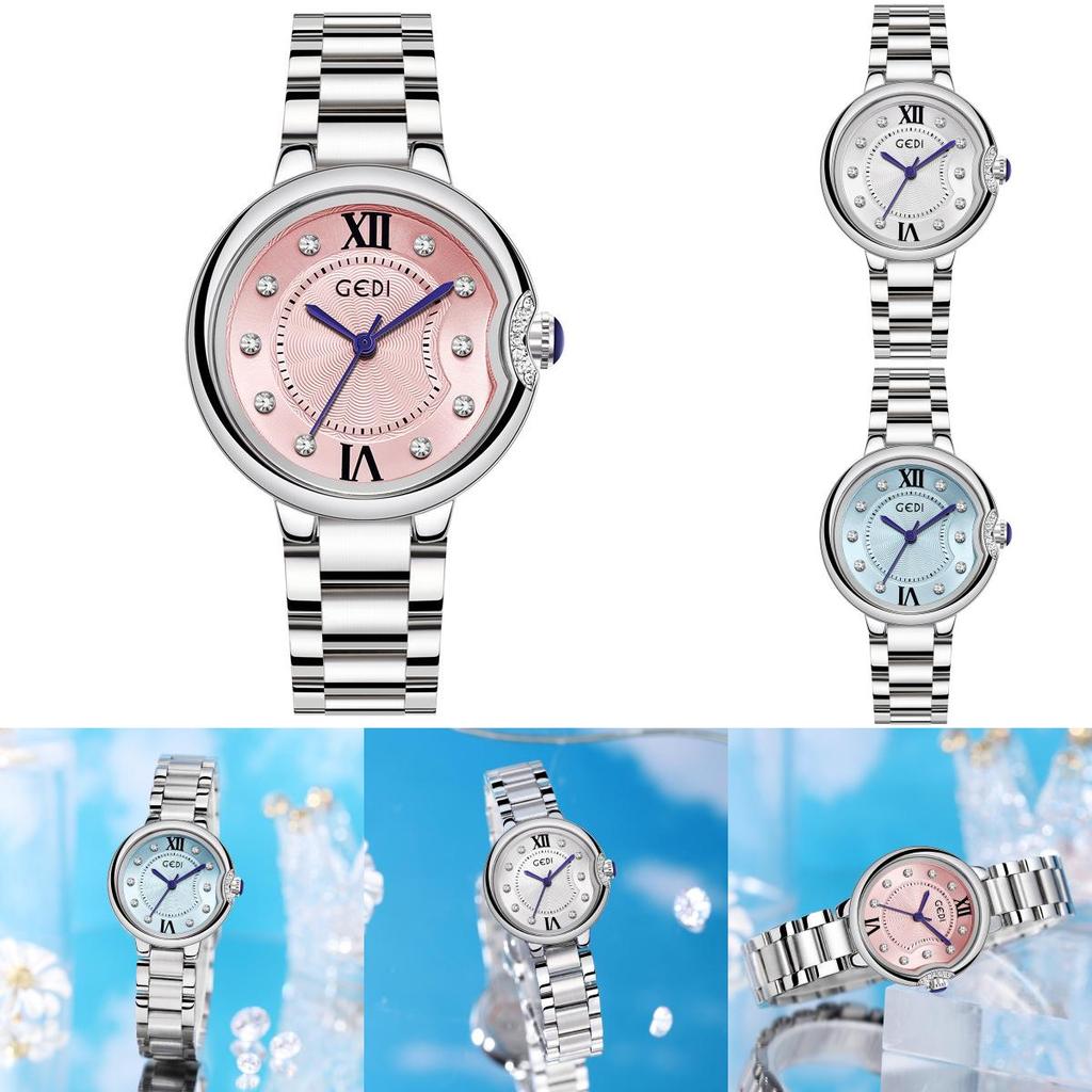 Womens Steel Band Watch With Quartz Movement For Fashionable Daily Wear
