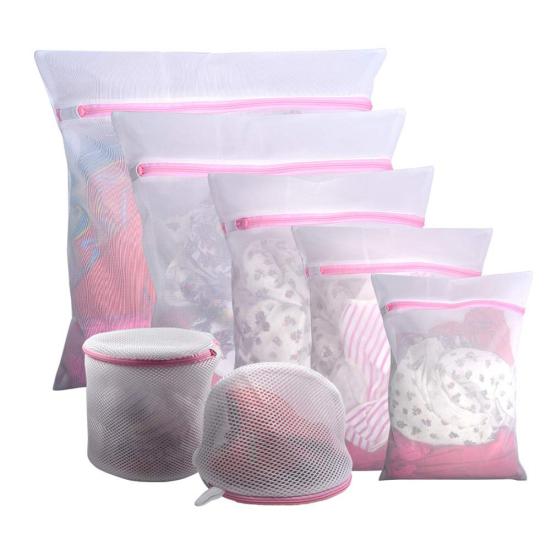 

7Pcs Laundry Bags Clothes Bra Underwear Reusable Mesh Net Washing Zipper Pouch Sale Goods