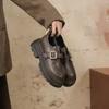 Autumn and Winter Platform One-word Buckle with Retro Small Leather Shoes College Style Single Shoes