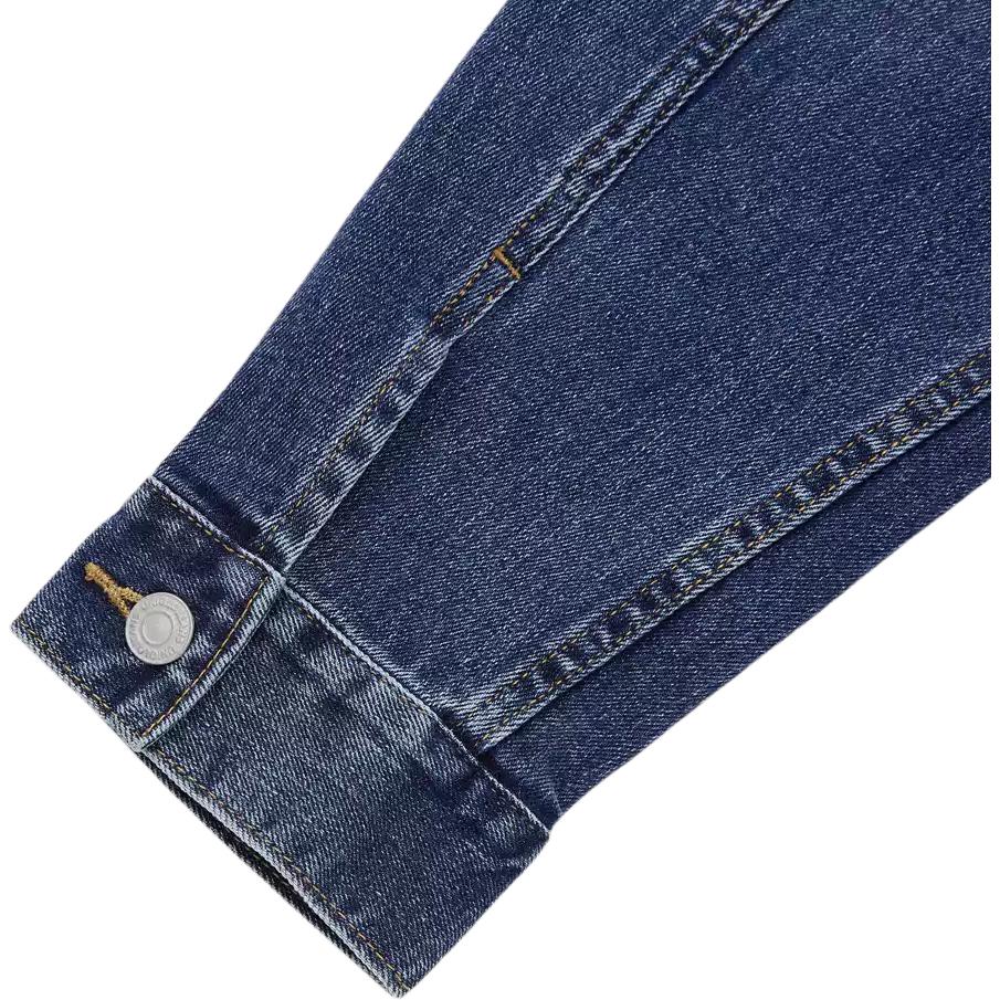 Uniqlo Solid Color Long Sleeve Denim Jacket Unisex Jackets Blue 444552-68