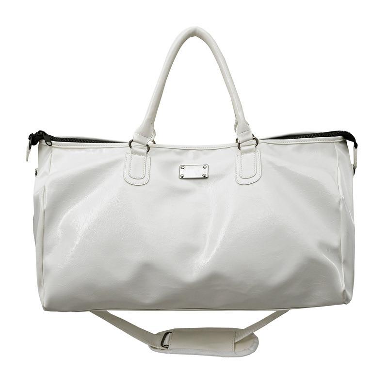 Solid color large-capacity tote bag spring and summer new niche crossbody shoulder bag pu large fitness bag