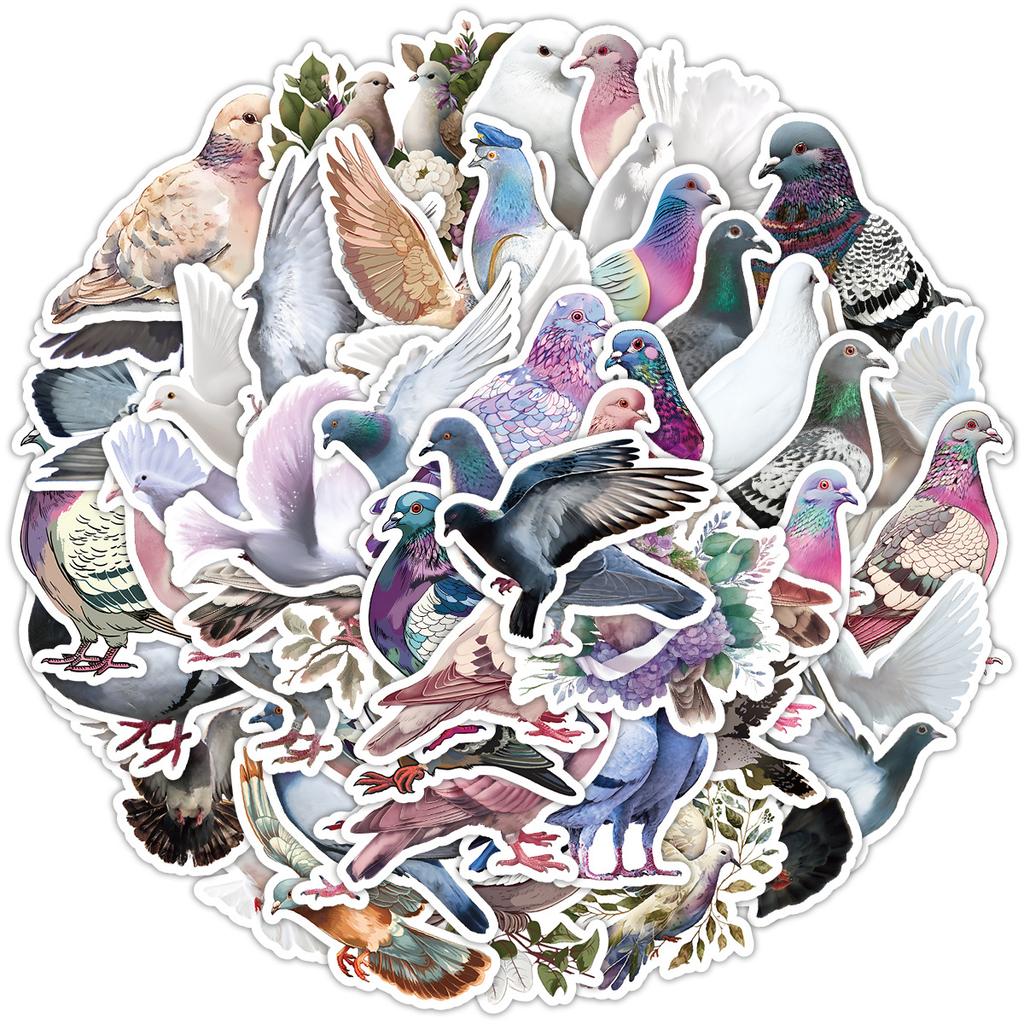 50 Cute Dove Graffiti Stickers for Mobile Phone Computer Waterproof Decorative Stickers Creative Dove Stickers