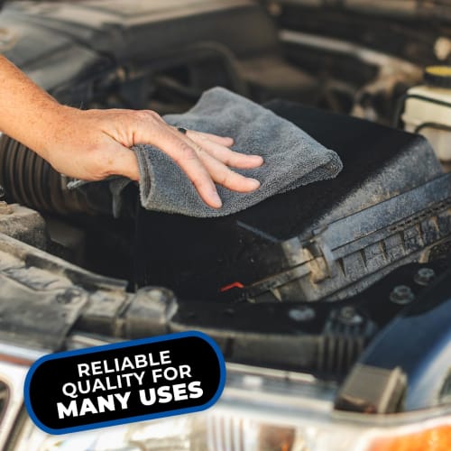 The Rag Company Edgeless 365 40x40cm (10 Count) Multi-Purpose Towels for Car Washing, Detailing, and More, Gray