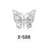 10Pcs Shiny Alloy Butterfly Nail Charms Metal Butterfly Nail Gems Nail Rhinestone 3D Gold Silver Nail Charm Nail Jewelry