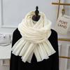 Short Beard Scarf for Women Winter High End Wool Cashmere Scarf Versatile Men's Shawl Solid Color Red Scarf