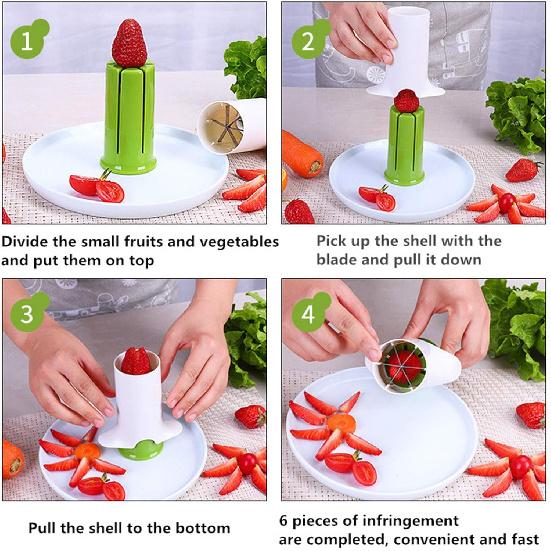 Cucumber Strawberry Grape Slicer, Carrot Potato Cutter, Creative Kitchen Tools, Multi-Function Fruit And Vegetable Slicer, Salad Making Pizza Fruit
