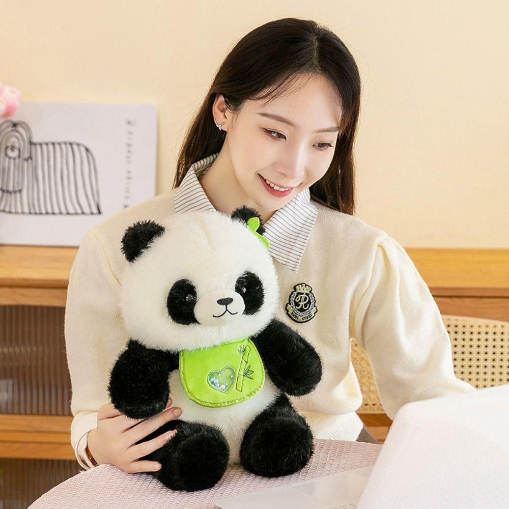 

PP Cotton Bamboo Bib Panda Plush Doll 24/35cm Bib Panda Plush Pillow Kids Gift
