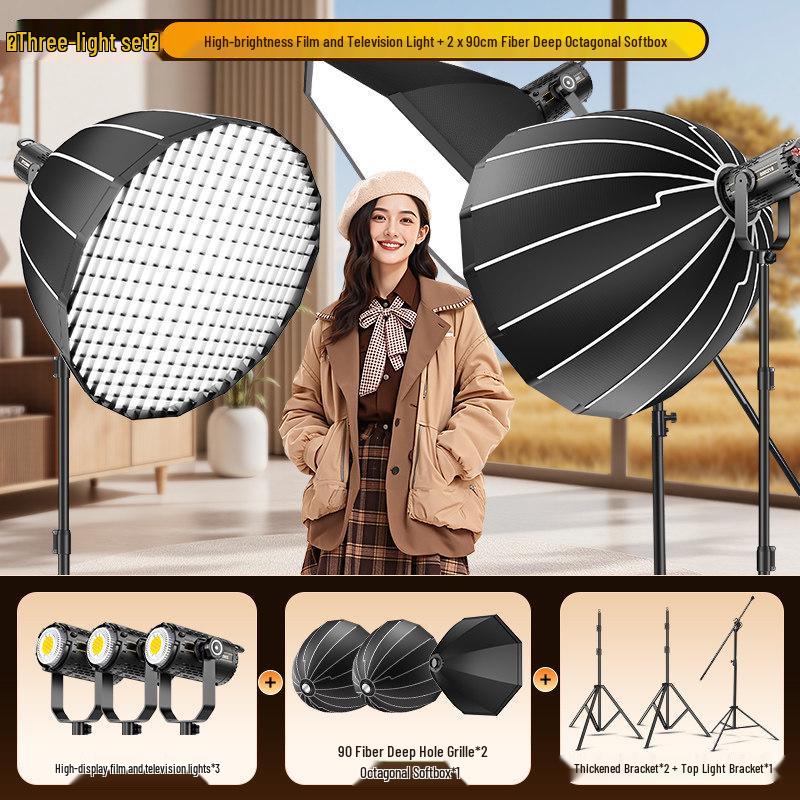 COB Photography Studio Light with Grid and Soft Light Mode for Clothing and Portrait Atmosphere
