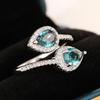 Huitan Stylish Bright Zirconia Adjustable Ring Women Engagement Accessories with Fashion Design Delicate Female Finger Jewelry