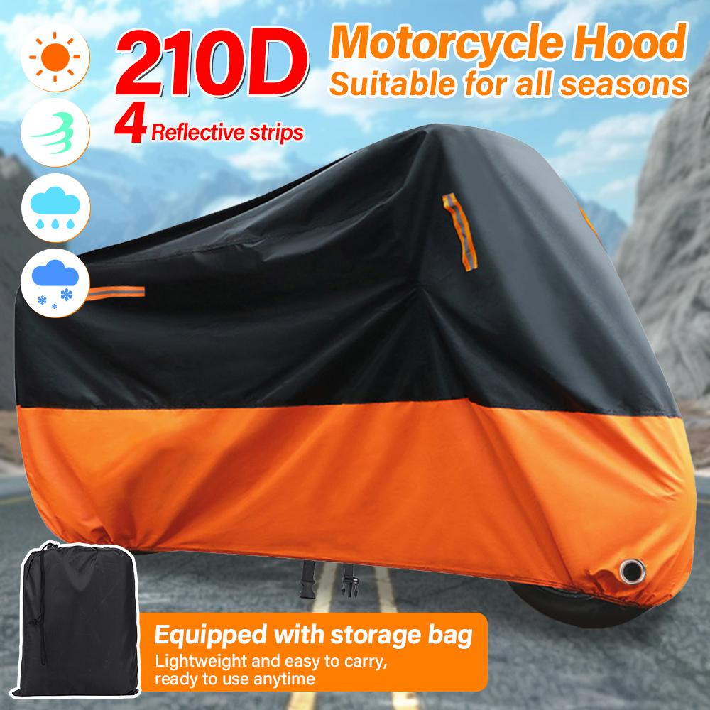 New Motorcycle Cover Large Waterproof Outdoor Indoor UV Rain Scooter Protective Cover 210D with Reflective Strip for Yamaha Tram