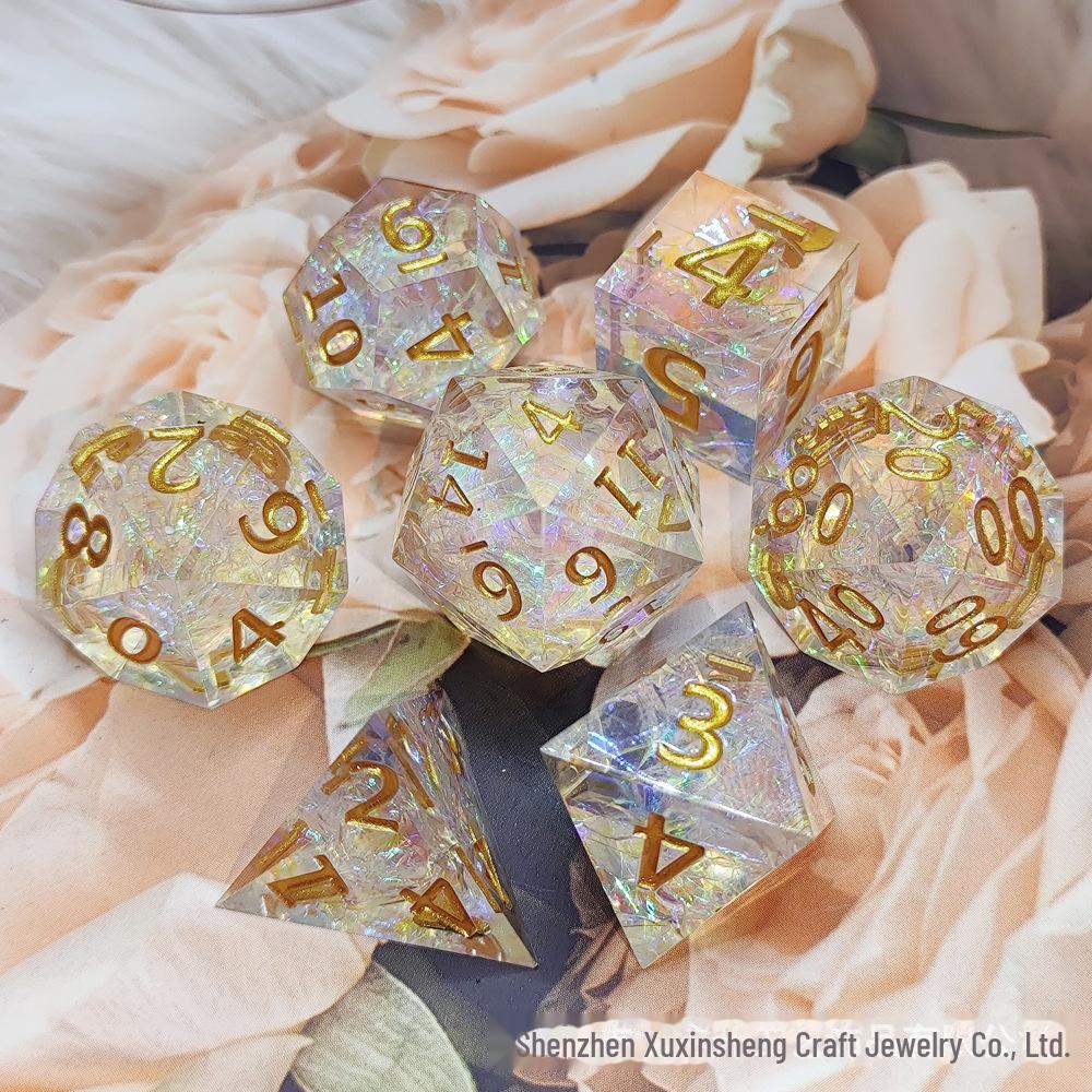 Sharp Resin Polyhedral Dice for Cthulhu, DND, and TRPG Board Games