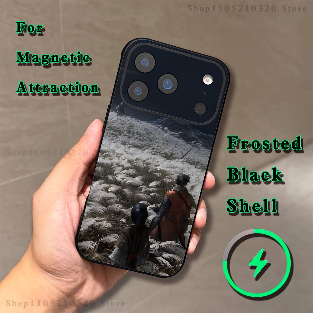 S-Sekiro Game Phone Case For iPhone 17,16,15,14,13,12,11,Pro,Max,Plus,E,Air,Mini Magnetic Magsafe Frosted Clear iPhone14Plus