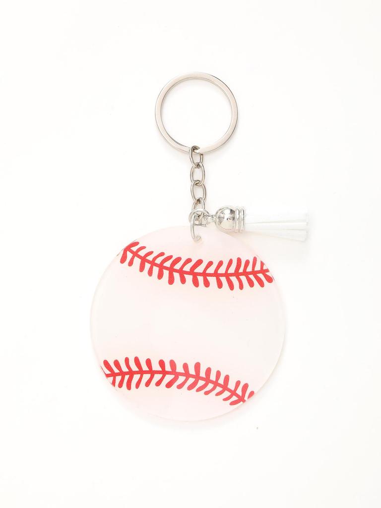 Acrylic Baseball Keychain with Tassel - Women's Sports Style Bag & Car Pendant