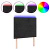VidaXL Tête de Lit à LED Meuble de Chambre à Coucher Accessoire de Lit Simple Tête de Cadre de Lit Intérieur Noir 3122596