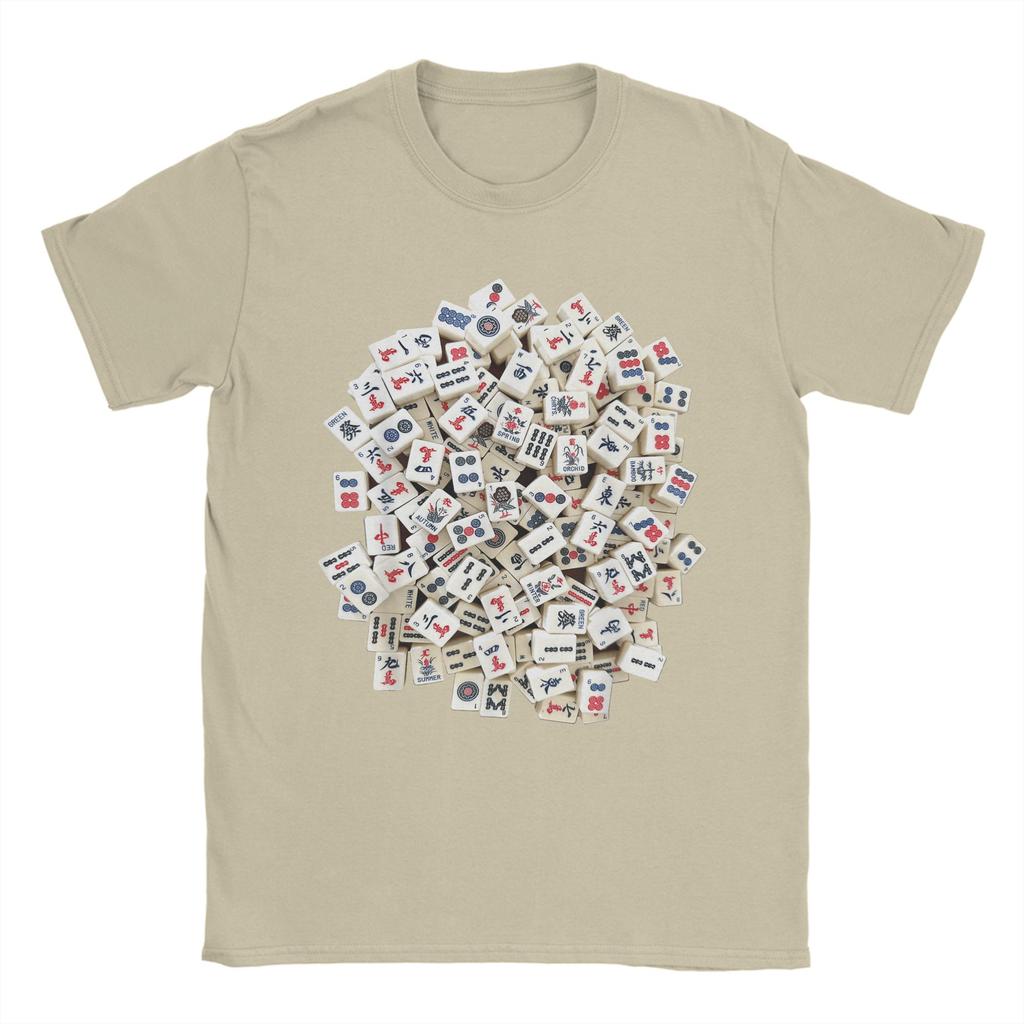 Streetwear T-Shirt Mah Jong Tiles Mah Jongg Mahjong Game Cotton T-Shirts Novelty Tee Shirt for Men Summer Y2K Short Sleeve Tops