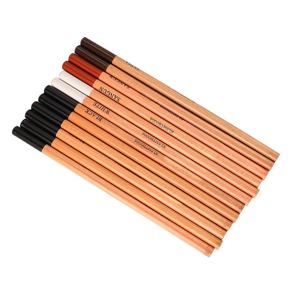 12 st Träfodrade Blyertspennor Rena Professionella Kolritningspennor för Konststudent