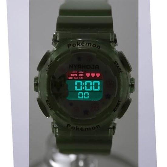 J-AXIS wristwatch Pokemon digital watch EL backlight calendar function stopwatch hourly chime alarm CP3A0002-GR unisex children green